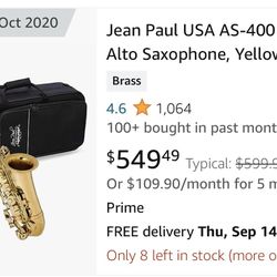 Jean Paul As-400 Alto Saxophone 