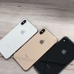 100$ off iPhone XS Max  80$ down  Text 53031 to 22462  1 year warranty  Unlocked  All colors available  