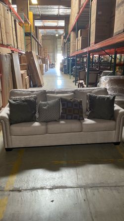 Sofa with pillows