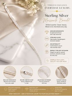 Sterling silver double bracelet with moisinette 7.5-8in