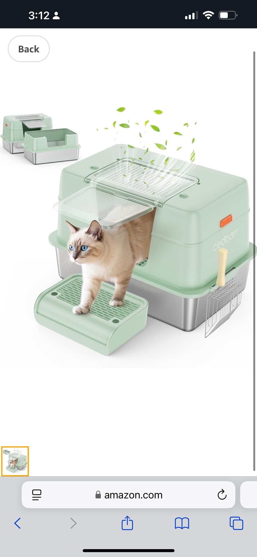 Larger Stainless Steel Cat Litter Box with Lid-brand new -white color