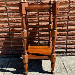 Vintage Wood Plant Stand 