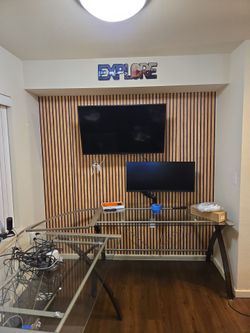 Glass Top L-Shaped Desk with Metal Frame