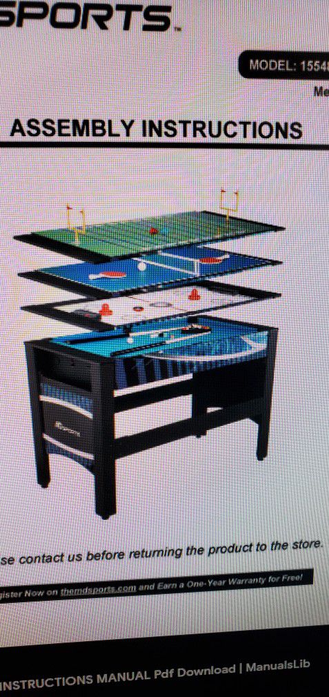 Lower Price and Updates!! MD SPORTS TABLE 4 IN 1
