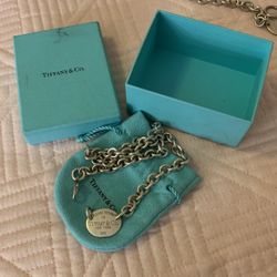 Authentic Tiffany Oval Tag Necklace 