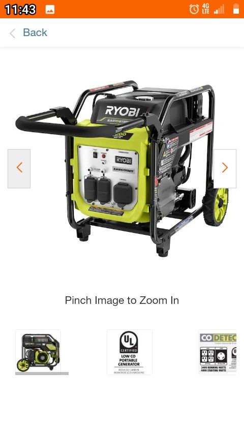 4000watt Ryobi Generator/ Power Invertor