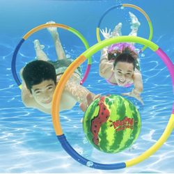 Banzai Melon Madness Pool Challenge Underwater Ball Set with 3 Target Hoopso 🆕👍• Retails $26.99