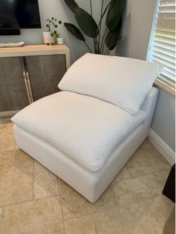 White Restoration Hardware cloud chair , accent chair, RH, living room