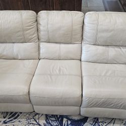 Beige Leather Recliner