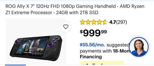 ROG Ally X 7" 120Hz FHD 1080p Gaming Handheld - AMD Ryzen Z1 Extreme Processor - 24GB with 2TB SSD