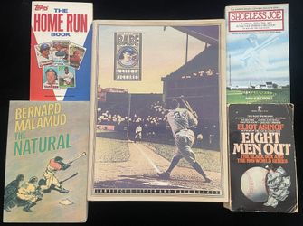 Baseball Book Lot: Babe Ruth, Shoeless Joe, The Natural, MLB 5 books
