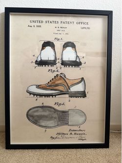 Billiards, Golf Shoe and Football Helmet Patent Artwork