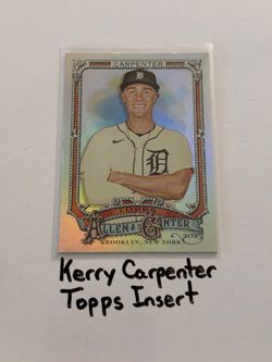 Kerry Carpenter Detroit Tigers Pitcher Topps Short Print Insert Card.