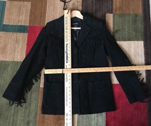 Denim & co pure leather jacket with fringe from Neiman Marcus