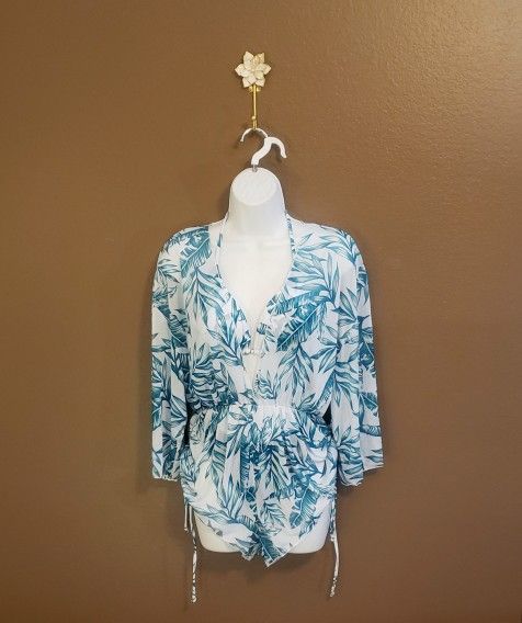 New 3 Piece Women's Matching Bikini Set with Coverup Romper