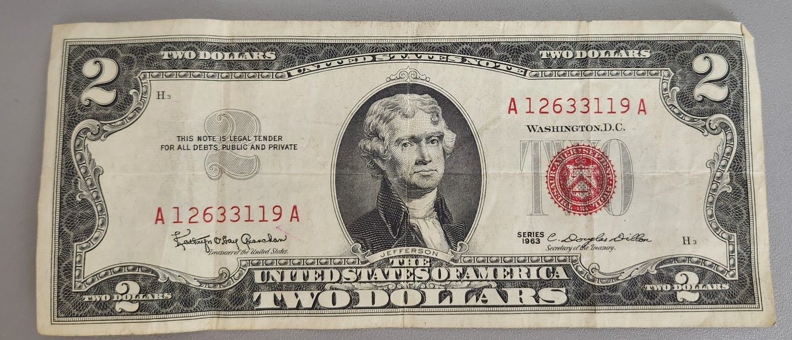 Rare  $2 bill red seal 1963