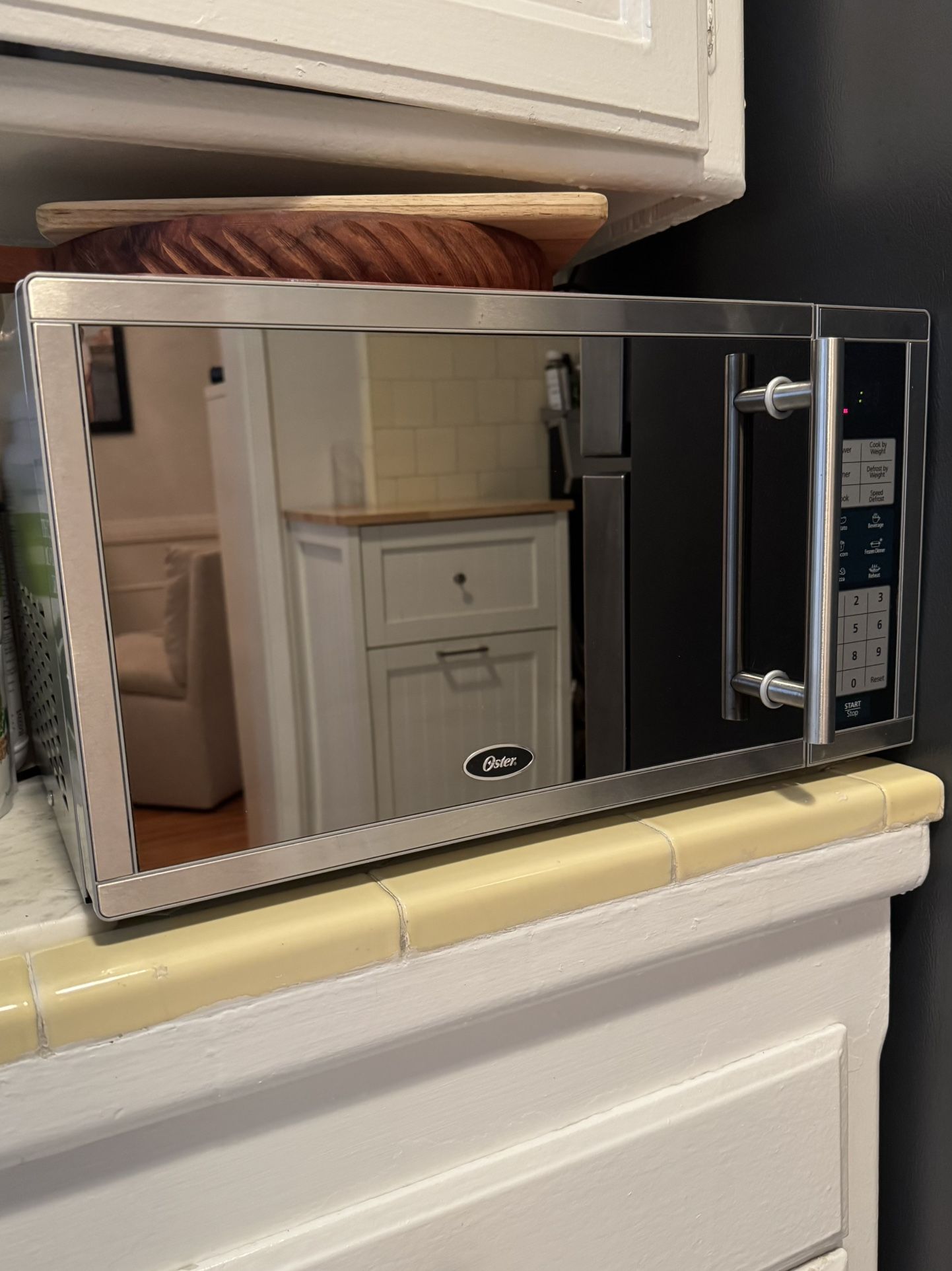 Microwave stainless steel with mirror finish