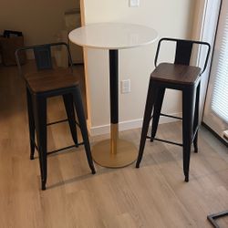 Round Table With Chairs. 24” Diameter x  40” Tall