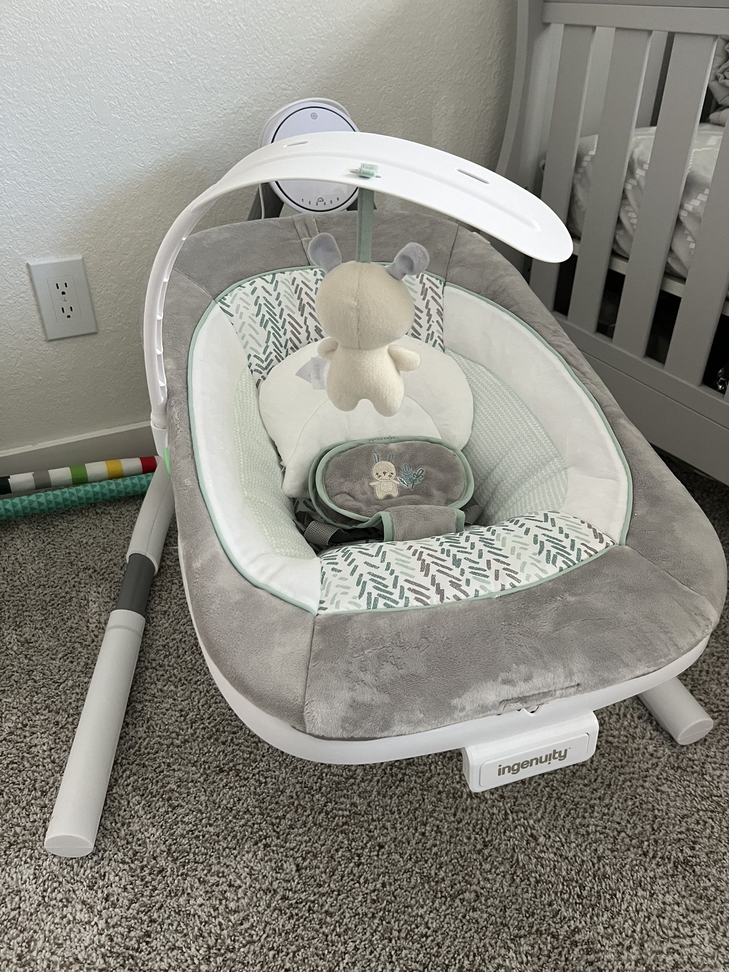 Ingenuity Anyway Sway Vibrating Portable Baby Swing Spruce