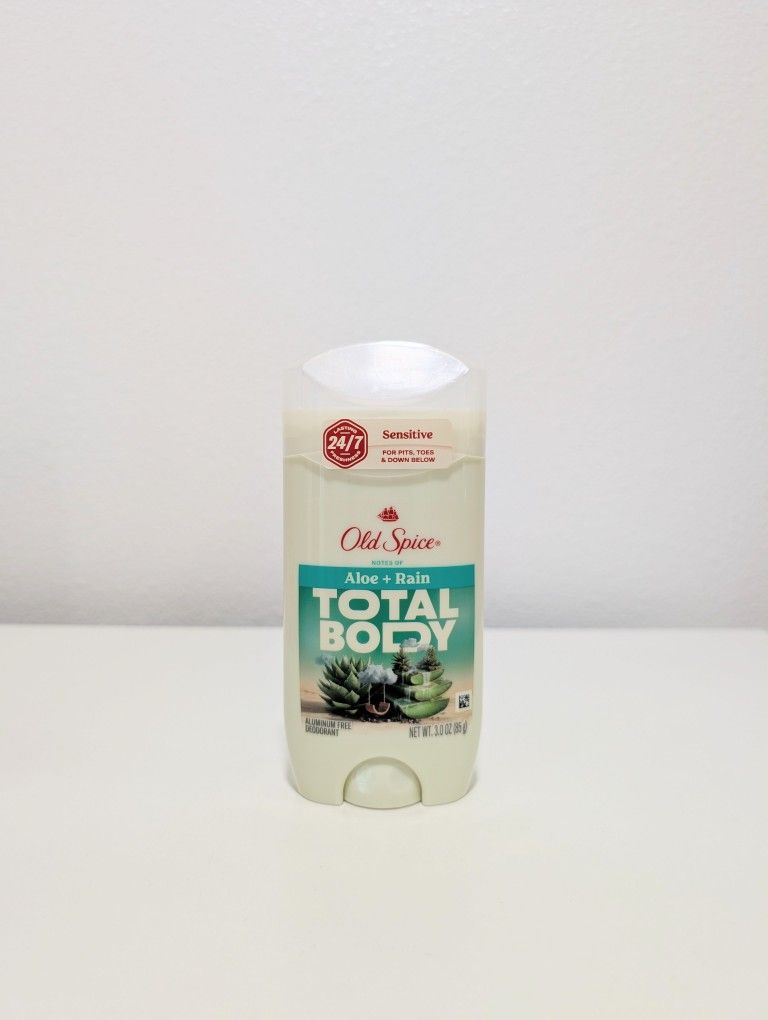 Old Spice Total Body Deodorant for Men, Aloe + Rain, 3oz