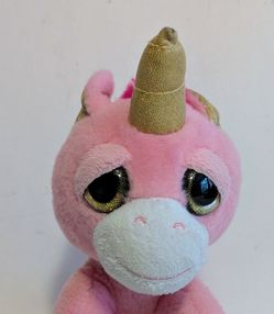 Unicorn Plush Pink Toy Gold Horn Kids Toy 8 Height 5.5 Width