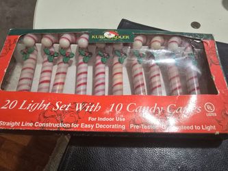 Kurt S. Adler Candy Cane Christmas Light Set