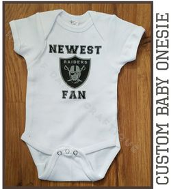 Baby birth, baby announcement, baby arrival onesie, NFL, Raiders, Football