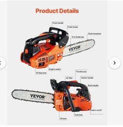 Gas Chainsaw, 25.4CC 12" 1.2HP, Gasoline Powered Chain Saw,