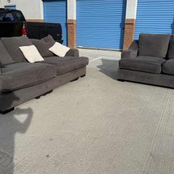 Couch And Loveseat Dark Gray