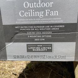 Outdoor/indoor Ceiling Fan