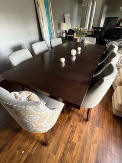 Designer Purchased Dining Room Table with expandable leaves