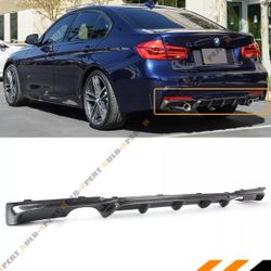 FOR 2012-18 BMW F30 CARBON FIBER MP STYLE DUAL EXHAUST TIPS REAR BUMPER DIFFUSER