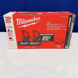 🔥 Milwaukee M12 High Output Starter Battery Kit + Charger