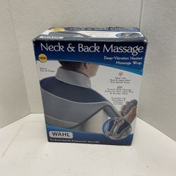 Wahl Neck & Back Massage Deep-vibration Heated Massager Wrap 97790 - Brand New