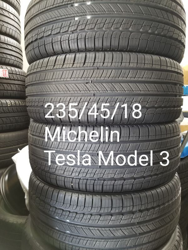 4 Tires 235/45/18 Michelin 99.9 new ( Tesla Model 3 with foam ) for Sale in Los Angeles, CA