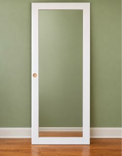 White Interior Door Frame with Glass Panel