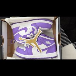 Purple Venom/White Jordan 1 MID Toddler size 8C