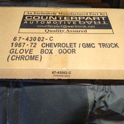 1967 To 1972 Chevy GMC Glove Box Door Chrome