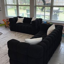 Black vintage couches 