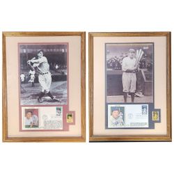 Lou Gehrig And Babe Ruth Framed FDC Cache Display Pieces- 2 For $49!