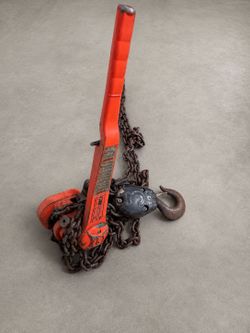 Heavy-duty CM Columbus McKinnon 3-Ton Lever Chain Hoist / Come-Along