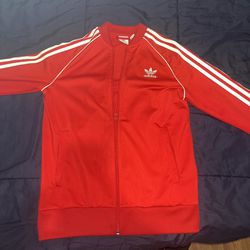 Red Adidas Zipup Classics Sweater 