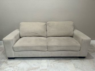 Beige Fabric 2-Seat Sofa