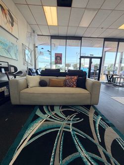 $2k retail CB2 lenyx sofa in gray basketweave