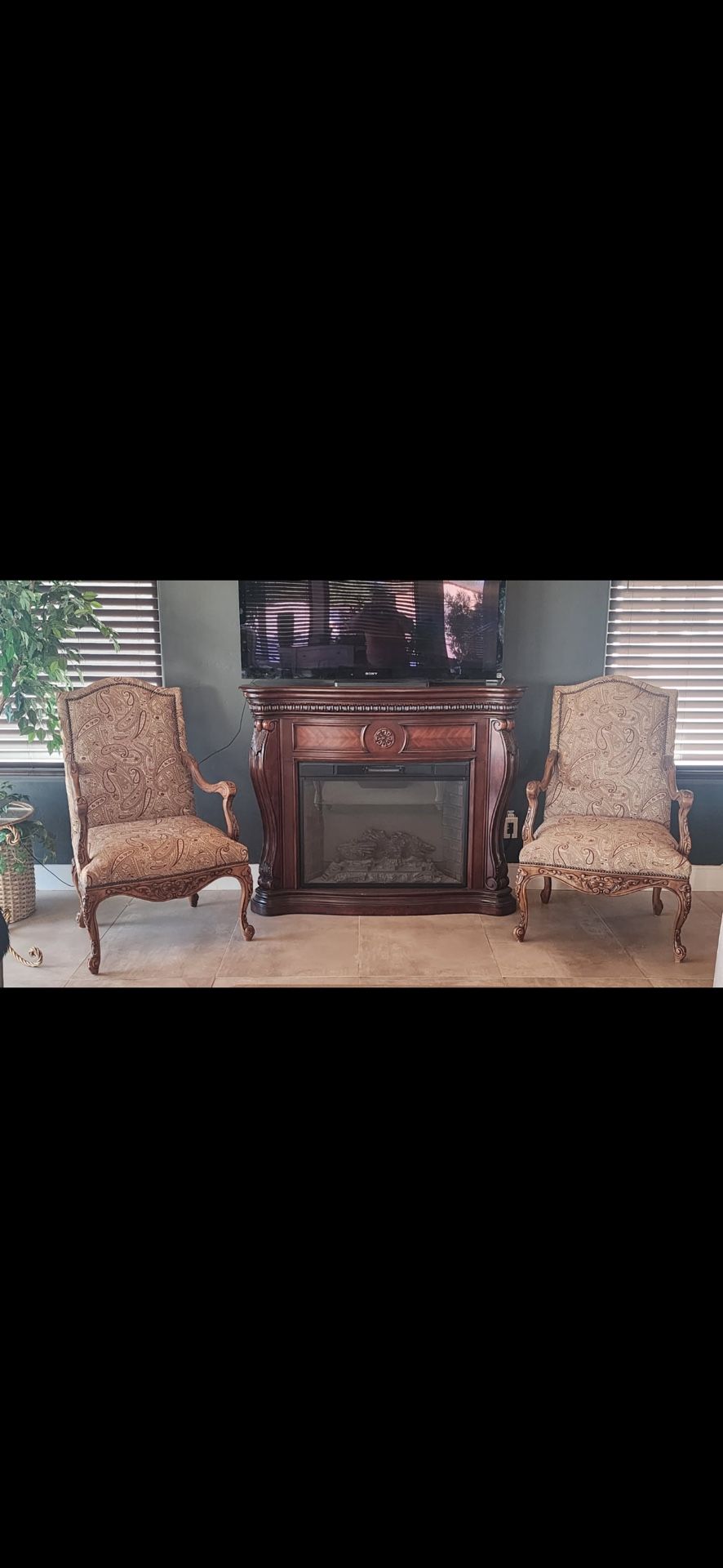 Gorgeous Pair Of  Antique Louis  The XV  French Carved  Chairs