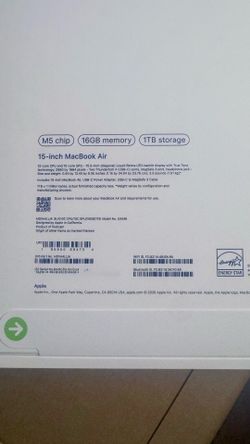 MacBook Air 15” M5 — 16GB RAM / 1TB SSD — Silver — New/Unopened/Sealed in box