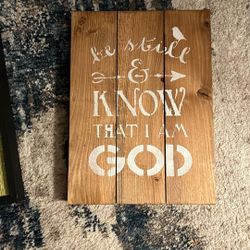 Wood plaques With  Hook. In Back(9) $1 Each