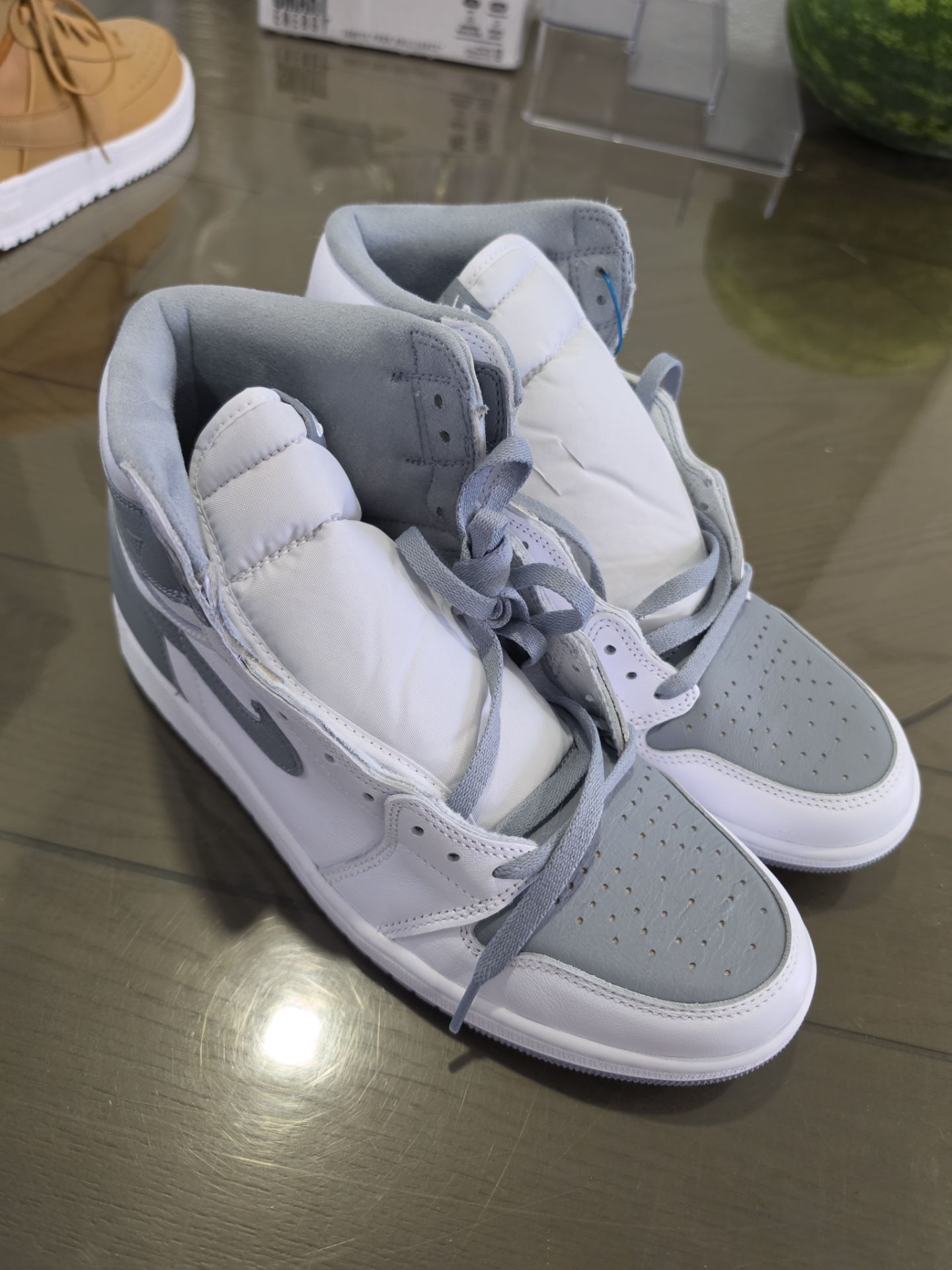 Nike Air Jordan 1 Retro High OG Men's Shoes Stealth White Gray Size 11 Mens