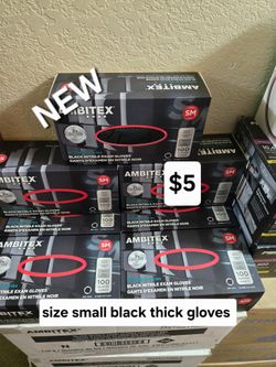New Size SMALL black thick gloves only $5 each box