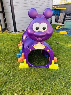HMYG Caterpillar Climbing Tunnel, Indoor/Outdoor Play Structure, Ages 3-6, Purple